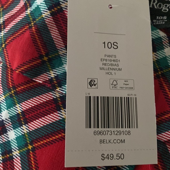 Kim Rogers Red Tartan Plaid Pull On Pant 10S - Picture 5 of 6